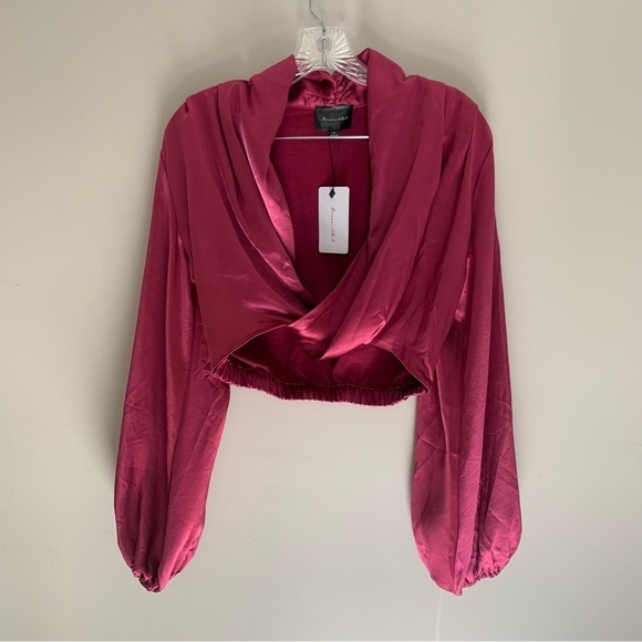 NWT Line and Dot Simone Long Sleeve Top in Cranberry M - Picture 2 of 12